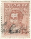Stamps Argentina -  ARGENTINA 1935 (MT368) Emision definitiva. Proceres y Riquezas Nacionales I - Mariano Moreno 5c 3
