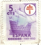 Stamps Spain -  ESPAÑA 1949 (E1067) Pro Tuberculosos 5c