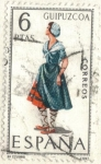 Stamps Spain -  ESPANA 1968 (E1848) Trajes tipicos espanoles - Guipuzcoa 6p
