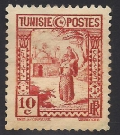 Stamps : Africa : Tunisia :  Mujer árabe acarreando agua