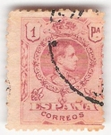 Stamps : Europe : Spain :  Alfonso XIII, Tipo Medallón. - Edifil 278