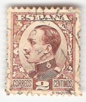 Stamps Spain -  Alfonso XIII, Tipo Vaquer de perfil. - Edifil 490
