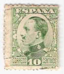 Stamps : Europe : Spain :  Alfonso XIII, Tipo Vaquer de perfil. - Edifil 492