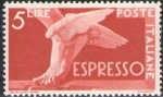 Stamps Italy -  Italia 1945-51 Scott E19 Sello Nuevo Pie con alas Expreso 5L