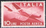 Stamps : Europe : Italy :  Italia 1945-7 Scott C110 Sello Nuevo MNH** Correo Aereo Avion 10L 