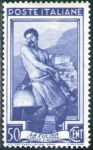 Stamps Italy -  Italia 1950 Scott 549 Sello Nuevo ** Trabajos La Fucina Herrero Val d'Aosta 