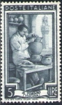 Stamps Italy -  Italia 1950 Scott 552 Sello Nuevo ** Trabajos Il Tornio Ceramica Toscana 