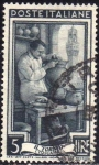 Stamps Italy -  Italia 1950 Scott 552 Sello Trabajos Il Tornio Ceramica Toscana Usado 