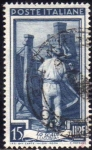 Sellos de Europa - Italia -  Italia 1950 Scott 556 Sello Trabajos Lo Scalo Liguria Usado 