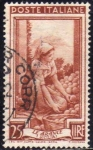 Stamps Italy -  Italia 1950 Scott 558 Sello Trabajos Le Arance Las Naranjas Sicilia Usado 