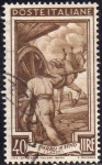 Stamps : Europe : Italy :  Italia 1950 Scott 561 Sello Trabajos Il Carro a Vino El carro de Vino Lazio Usado 
