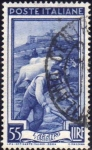 Sellos de Europa - Italia -  Italia 1950 Scott 563 Sello Trabajos l'Aratro El Labrador Umbria Usado 