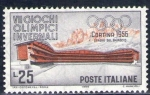 Stamps Italy -  Italia 1956 Scott 707 Sello Nuevo Olimpiadas de Invierno Cortina d'Ampezzo Estadio del Omiaccio 