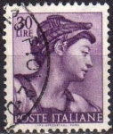 Stamps : Europe : Italy :  Italia 1961 Scott 819 Sello Dibujos Capilla Sixtina de Michelangelo Eritrean Sybil usado 