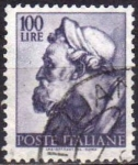 Sellos de Europa - Italia -  Italia 1961 Scott 826 Sello Dibujos Capilla Sixtina de Michelangelo Ezequiel usado 
