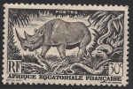 Stamps : Europe : France :  Rinoceronte negro y Pitón