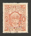 Stamps : Asia : India :  cochin anchal - rama varma III
