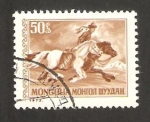Sellos de Asia - Mongolia -  transportes postales, a caballo