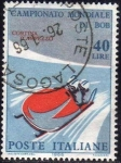 Stamps Italy -  Italia 1966 Scott 925 Sello Campeonato Mundial Cortina d'Ampezzo Bob Usado