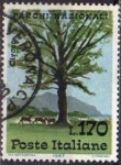 Stamps Italy -  Italia 1967 Scott 956 Sello Parques Nacionales Circeo Ciervos debajo de un Roble usado