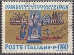 Stamps Italy -  Italia 1968 Scott 995 Sello Cincuentenario de la Victoria 1918-1968 usado 180L 
