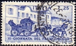 Stamps Italy -  Italia 1969 Scott 1006 Sello Sondrio Tirano Stagecoach Dia del Sello usado