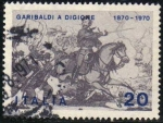 Sellos de Europa - Italia -  Italia 1970 Scott 1021 Sello Garibaldi y la batalla de Dijon usado