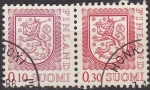 Stamps Finland -  FINLANDIA 1978 Scott 555/7 Sellos Serie Basica Heraldica Unidos usado Michel  824/5 SUOMI FINLAND 