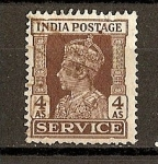 Stamps United Kingdom -  Jorge VI /  India Inglesa / Servicio