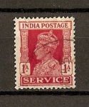 Stamps : Europe : United_Kingdom :  Jorge VI /  India Inglesa / Servicio