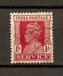 Stamps United Kingdom -  Jorge VI /  India Inglesa / Servicio