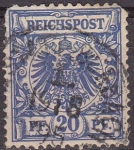 Sellos del Mundo : Europa : Alemania : Deutsches Reich 1900 Scott 49 Sello Aguila Alemana 20 Pf usado Alemania 