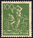 Stamps Germany -  Deutsches Reich 1922 Scott 146 Sello Nuevo **  Iron Workers 100 Alemania Germany 