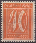 Stamps Germany -  Deutsches Reich 1922 Scott 142 Sello Nuevo Basica Numeros 40 Alemania Germany 