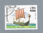 Sellos de Asia - Camboya -  Barco Vikingo