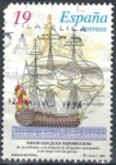 Stamps : Europe : Spain :  ESPANA 1995 (E3350) BARCOS DE EPOCA Navio San Juan Nepomuceno 19p 1