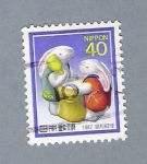 Stamps : Asia : Japan :  Conejos