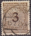 Sellos de Europa - Alemania -  Deutsches Reich 1923 Scott 323 Sello Serie Basica Numeros 3 usado Alemania