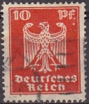 Stamps Germany -  Deutsches Reich 1924 Scott 332 Sello Aguila 10 usado Michel357 Alemania Allemagne Germany Deutschlan