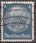 Stamps Germany -  Deutsches Reich 1933 Scott 417 Sello 85 Cumpleaños de Von Hindenburg 4 Usado Michel514 Alemania