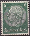 Stamps Germany -  Deutsches Reich 1933 Scott 419 Sello 85 Cumpleaños de Von Hindenburg 6 Usado Michel516 Alemania Alle