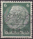 Stamps Germany -  Deutsches Reich 1933 Scott 419 Sello 85 Cumpleaños de Von Hindenburg 6 Usado Michel516 Alemania Alle