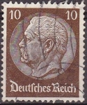 Stamps Germany -  Deutsches Reich 1933 Scott 421 Sello 85 Cumpleaños de Von Hindenburg 10 Usado Michel518 Alemania