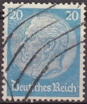 Stamps Germany -  Deutsches Reich 1933 Scott 424 Sello 85 Cumpleaños de Von Hindenburg 20 Usado Michel521 Alemania 
