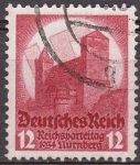 Stamps Germany -  Deutsches Reich 1934 Scott 443 Sello Nuremberg Día del Partido 12 usado Michel547 Yvert512 Alemania 