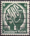 Stamps Germany -  Deutsches Reich 1934 Scott 444 Sello SAAR Belongs to Germany 6 usado Michel 544 Yvert 509 
