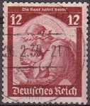 Stamps Germany -  Deutsches Reich 1935 Scott 450 Sello SAAR Bienvenidos a casa Welcoming home 12 usado Yvert 526