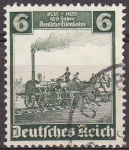 Stamps Germany -  Deutsches Reich 1935 Scott 456 Sello Centenario Tren Aguila 6 Usado Alemania Germany 