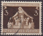Stamps Germany -  Deutsches Reich 1936 Scott 473 Sello Congreso de Comunidades Alemanas 3 usado Michel617 Alemania Ger