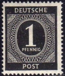 Stamps Europe - Germany -  Deutsches Reich 1946 Scott 530 Sello Nuevo * Cifras 1p Alemania Germany